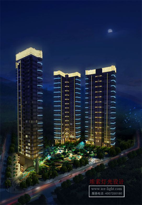 万豪掬月半山夜景照明设计