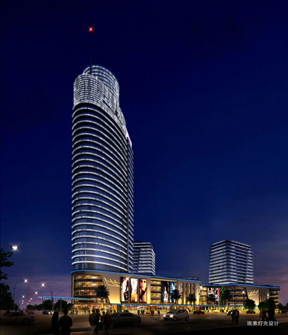 老挝拉萨翁广场夜景灯光